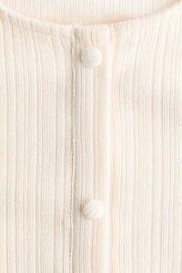 Rib-Knit Peplum Cardigan