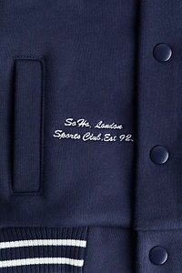 Motif-Detail Baseball Jacket