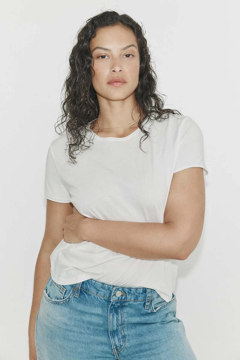 Rolled-Edge T-Shirt