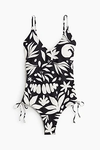 Padded-Cup Drawstring-Detail Swimsuit