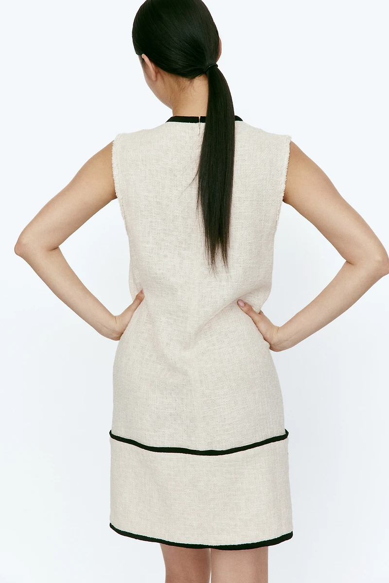 Linen-Blend Shift Dress