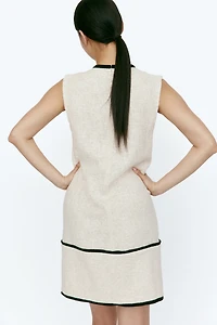 Linen-Blend Shift Dress