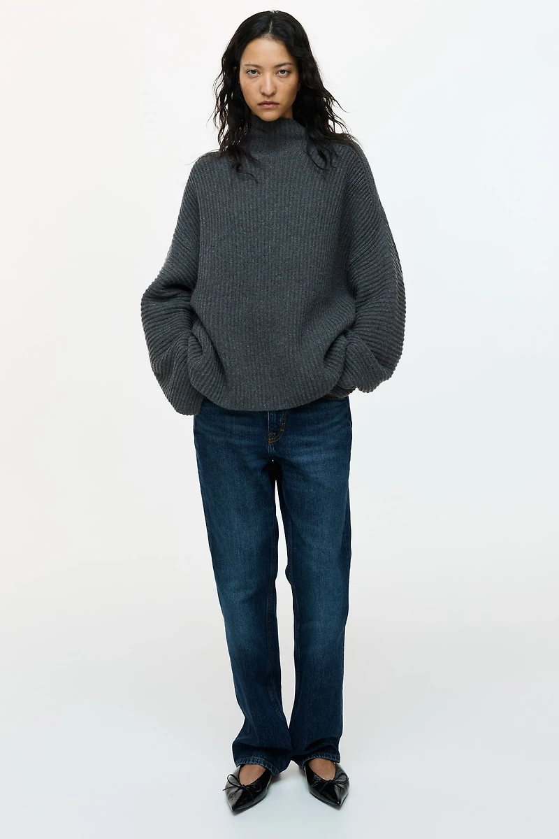 Rib-Knit Wool-Blend Sweater
