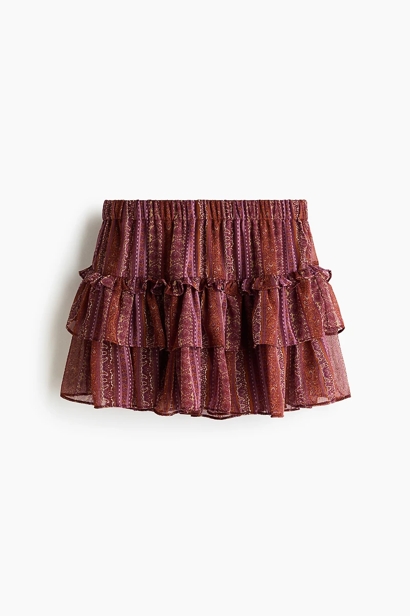 Tiered Chiffon Mini Skort