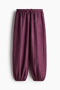 Textured Balloon-Leg Pants