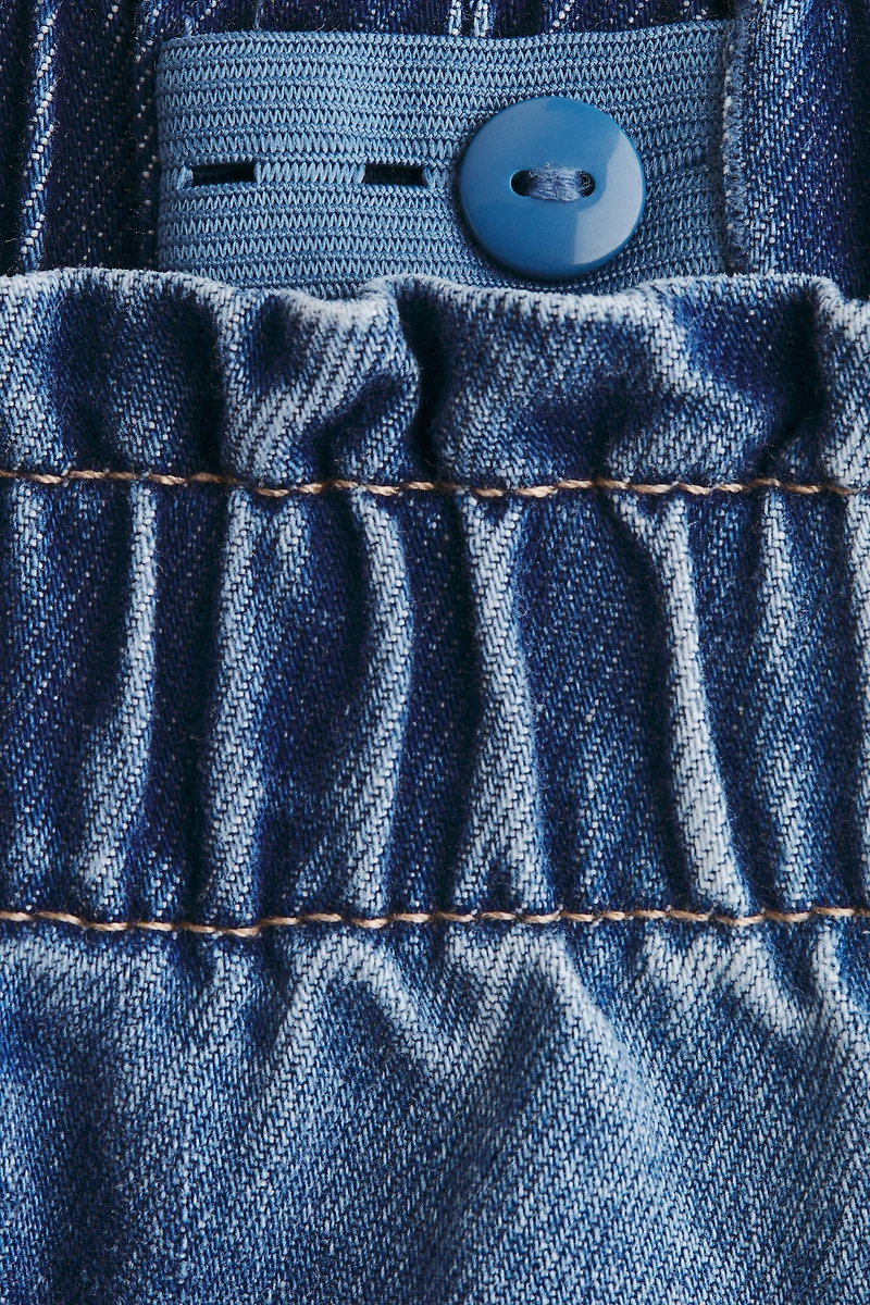 Printed Denim Shorts
