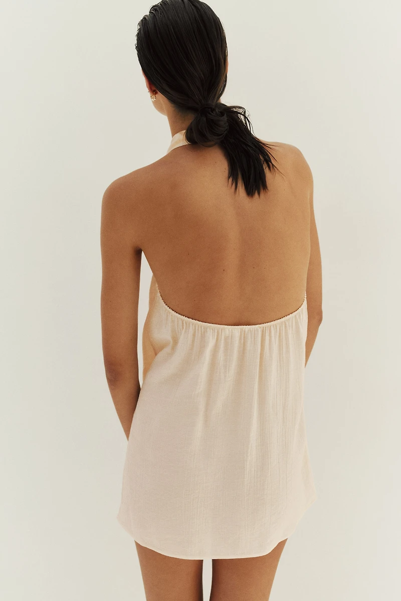 Halterneck Wrapover Beach Dress