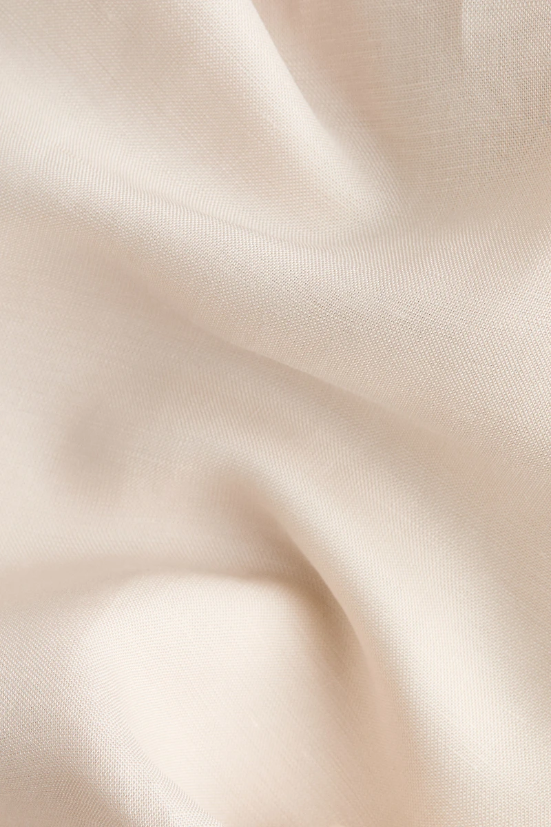 Linen-Blend Barrel-Leg Pants