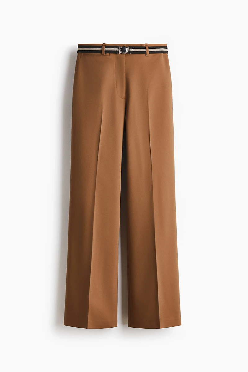 Belted Bootcut Pants
