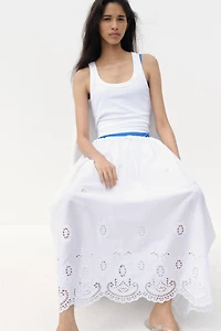 Jupe à cordon de serrage avec broderie anglaise