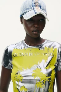 Motif-Detail Denim Cap