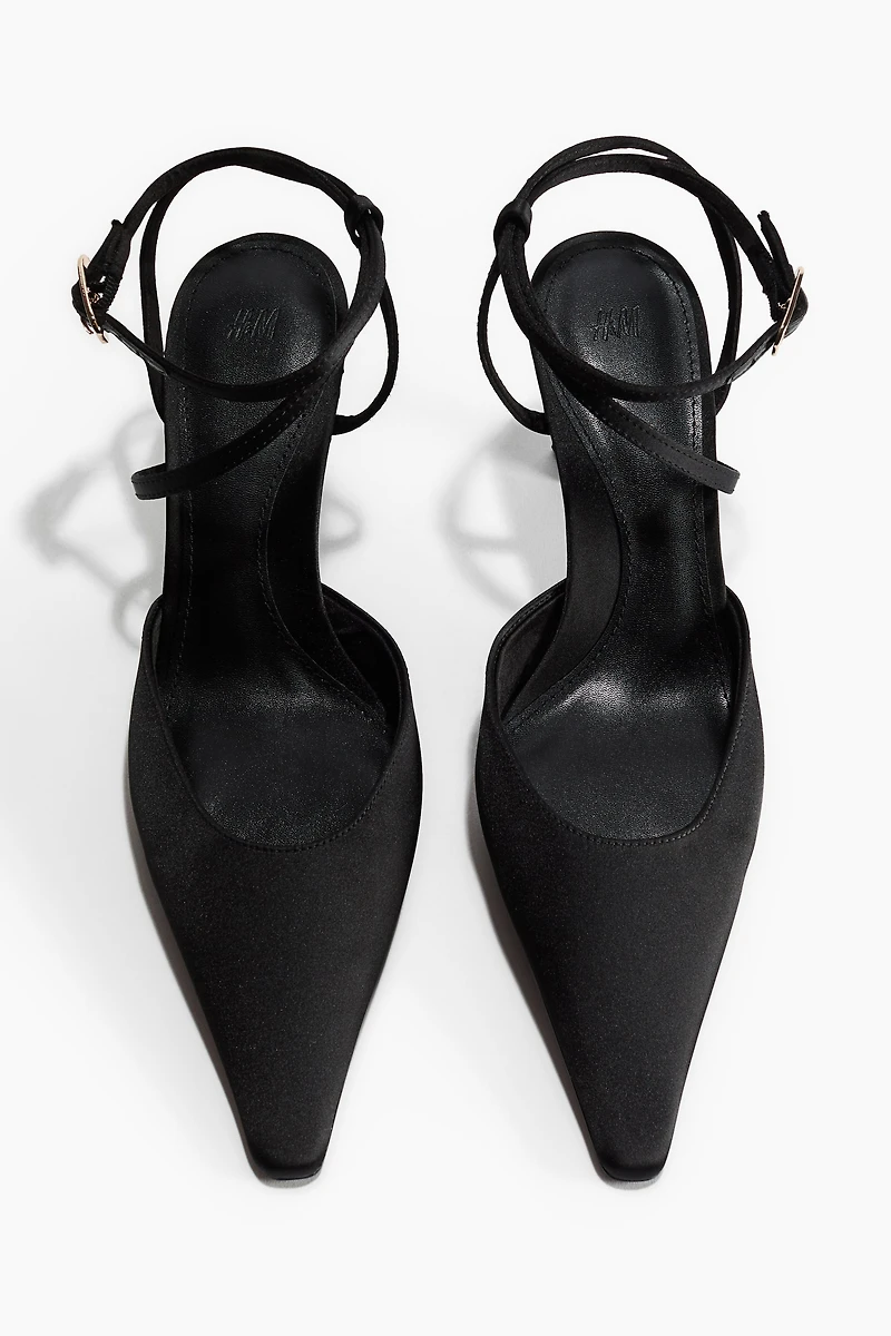 Pointed Satin Pumps