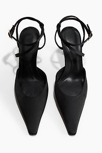 Pointed Satin Pumps