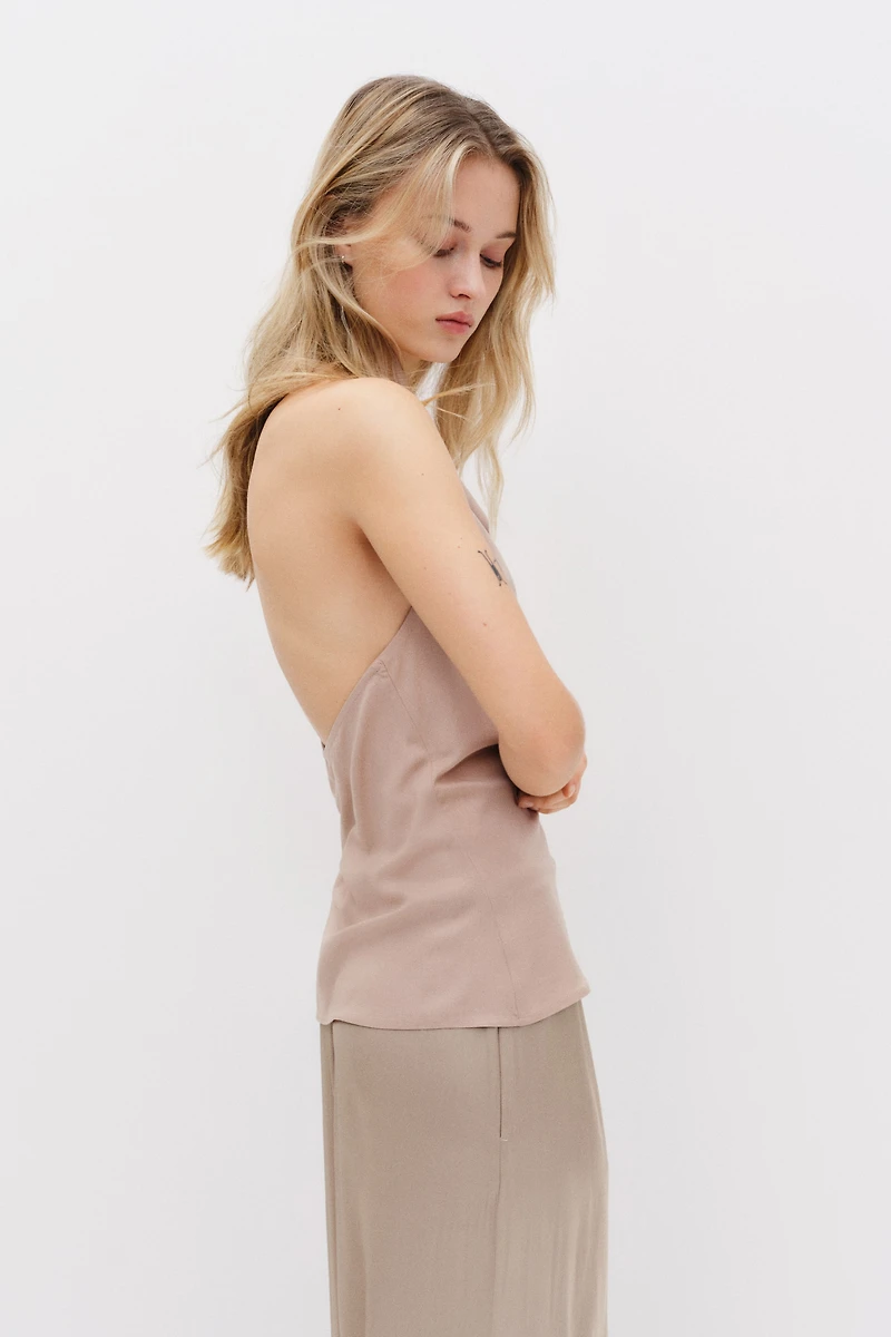 Haut à dos nu en viscose