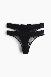 2-Pack Lace Thong Briefs