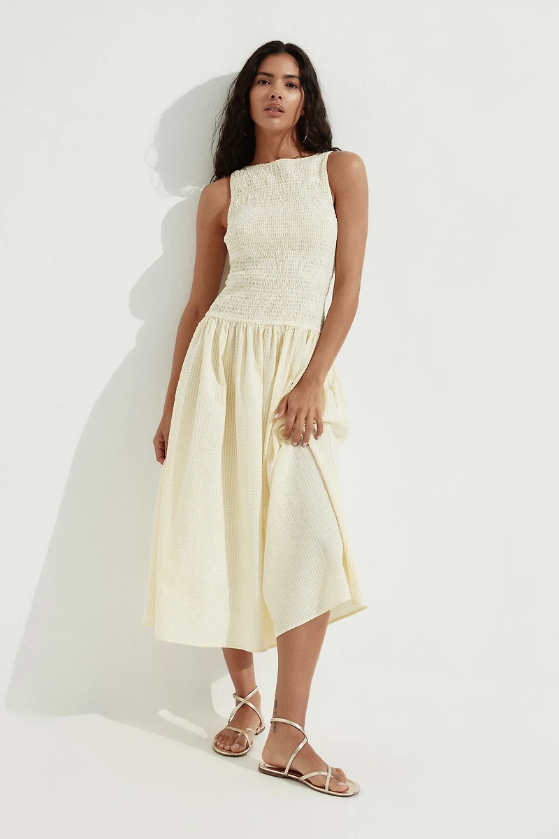 Smocked Seersucker Dress