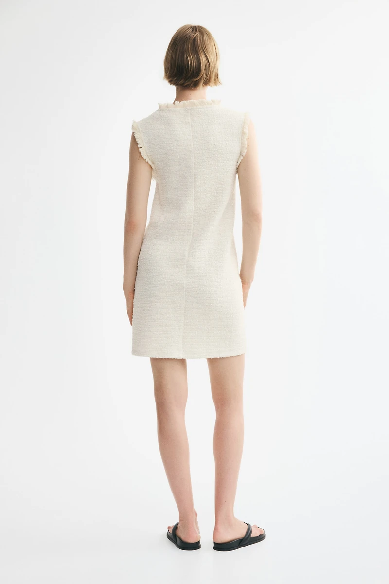 Fringed Bouclé-Knit Dress