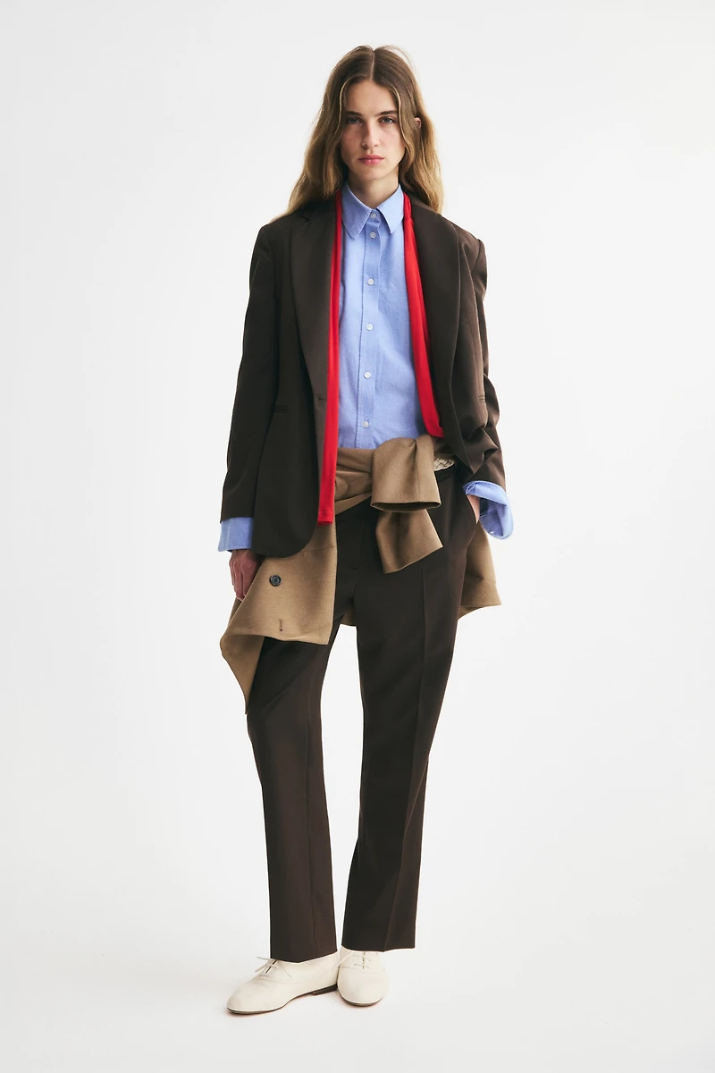 Single-Breasted Twill Blazer