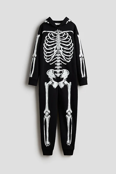 Printed Sweatshirt Jumpsuit