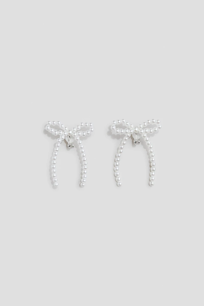 Bow-Shaped Clip Earrings