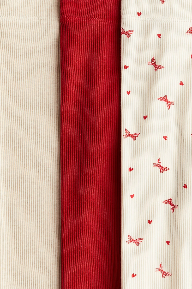 3-pack Ribbed Cotton Leggings