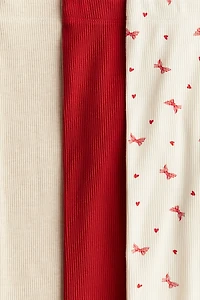 3-pack Ribbed Cotton Leggings