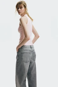 Rib-Knit Mock Turtleneck Top