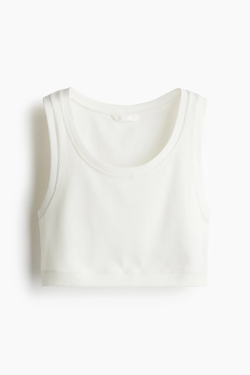 Cropped Ribbed Tank Top