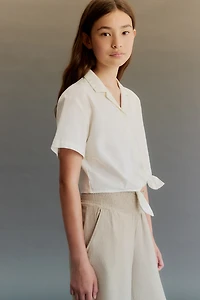 Smocked Crinkled Pants