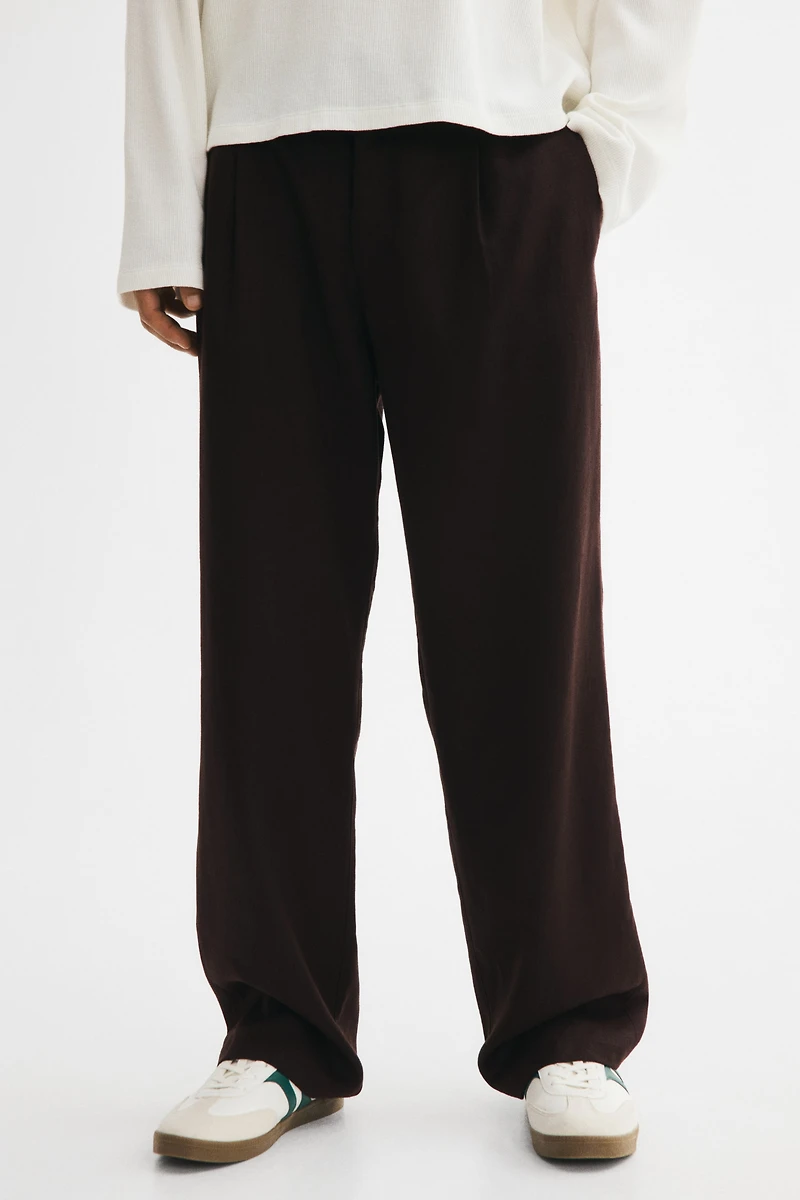Relaxed-Fit Linen-Blend Pants
