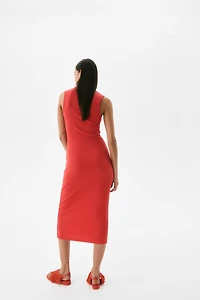 Ribbed Lace-Up Dress