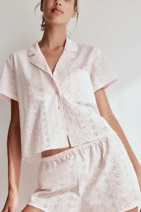 Pajamas with Eyelet Embroidery