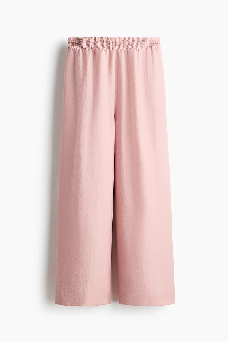 Linen-Blend Ankle-Length Pants