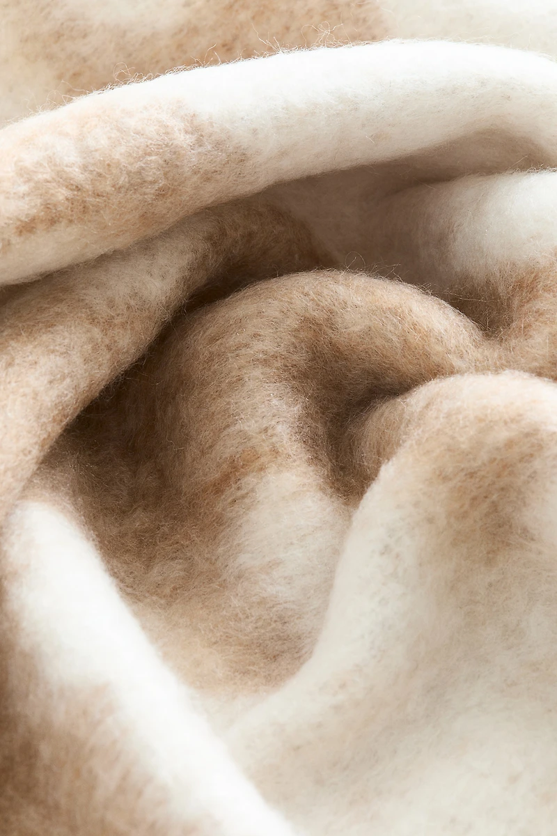 Couverture à motif en laine mélangée