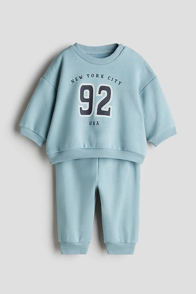 2-Piece Printed Brushed-Inside Sweatsuit