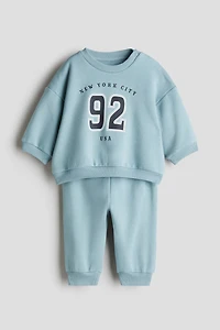 2-Piece Printed Brushed-Inside Sweatsuit