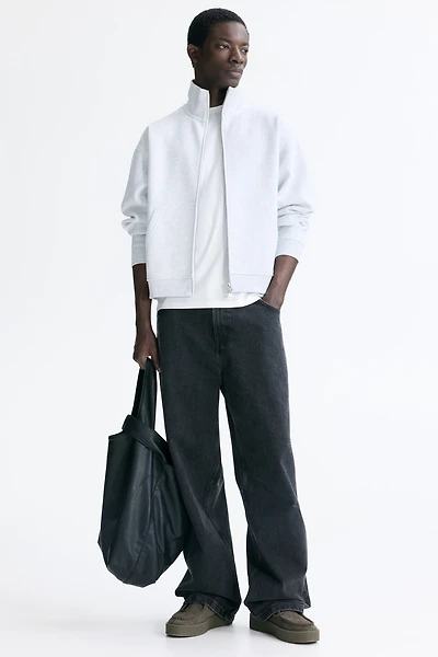 Loose-Fit Boxy Sweatshirt Jacket