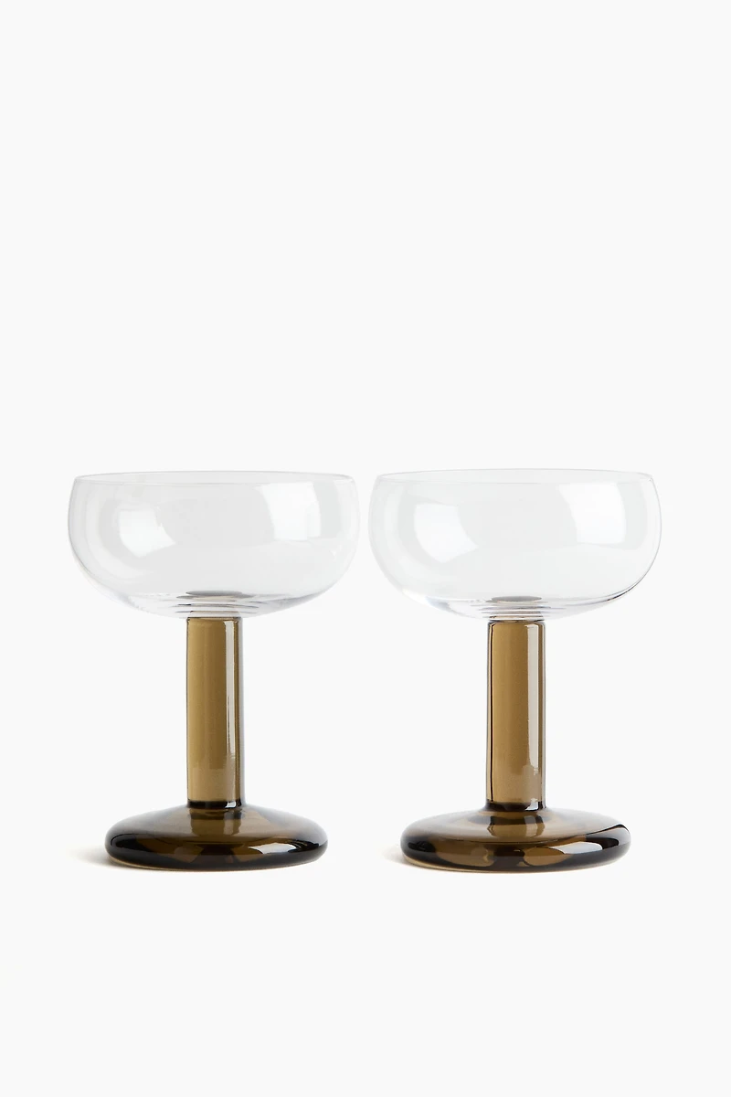 Lot de 2 coupes en verre soufflé