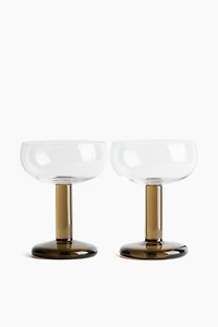 Lot de 2 coupes en verre soufflé