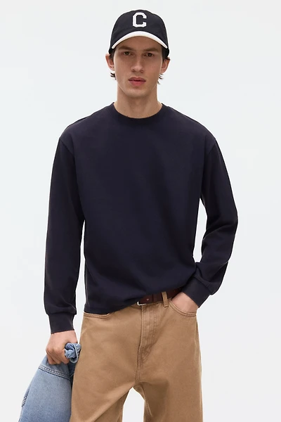 Loose-Fit Printed Long-Sleeved Shirt