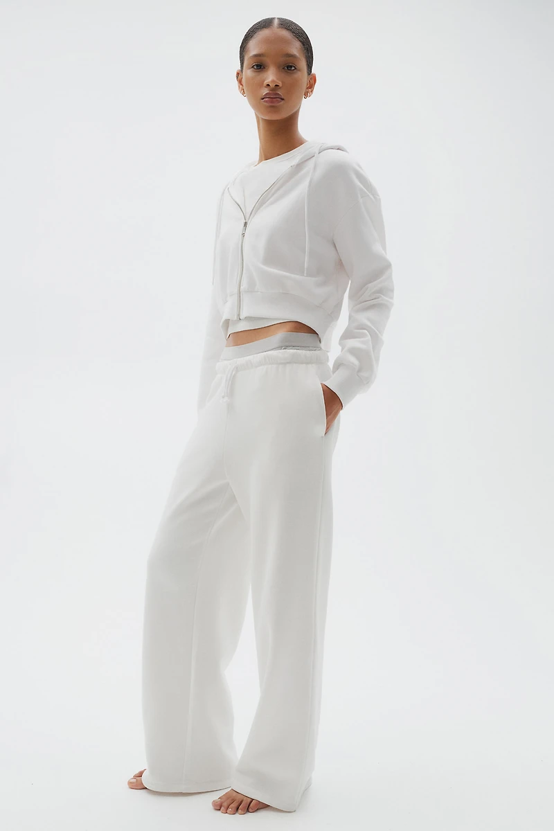 Short Hooded Sweatshirt Jacket