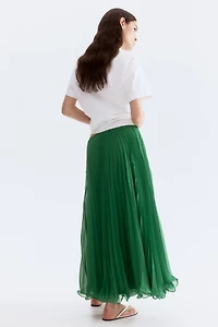 Sheer Pleated Skirt