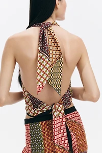 Cowl-Neck Halterneck Top