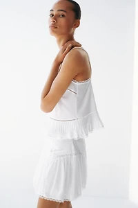 Lace-Trimmed Cotton Skirt