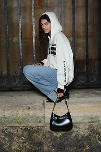 Oversized Printed Hooded Jacket