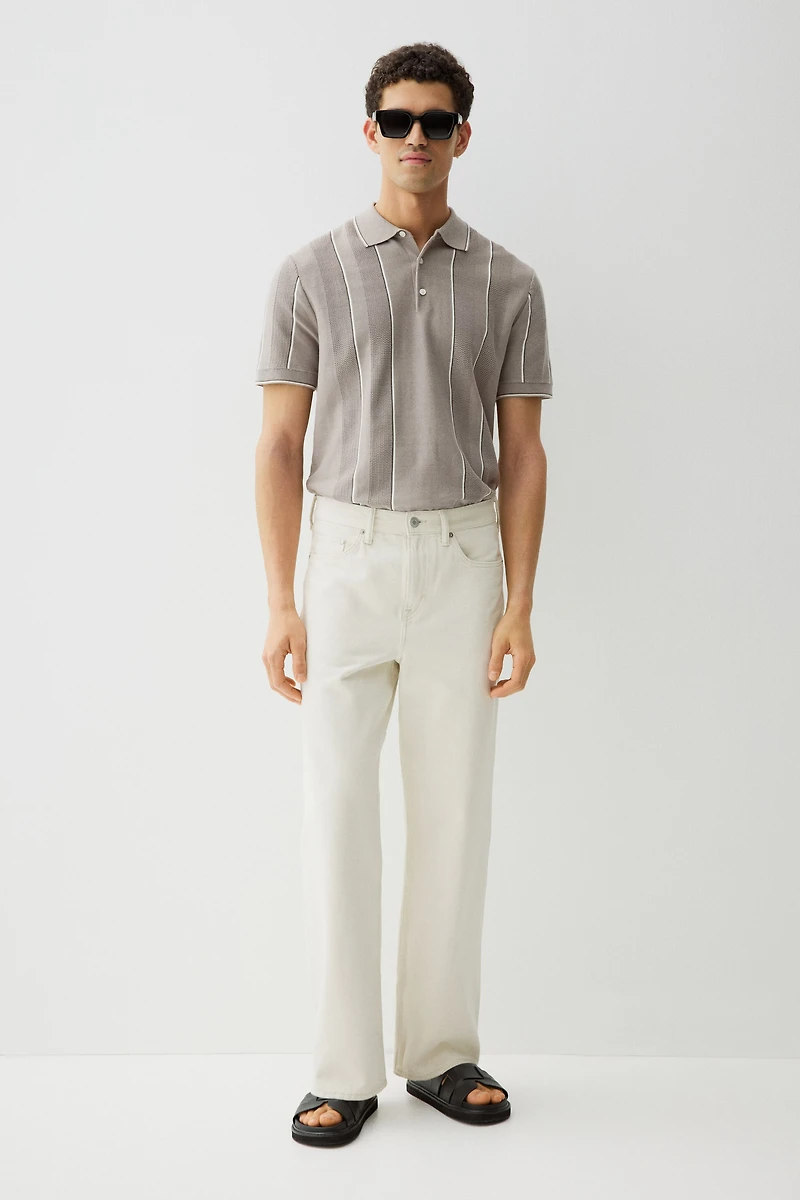 Polo coupe classique en tricot pointelle