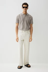 Polo coupe classique en tricot pointelle
