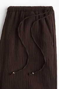 Wide-Leg Drawstring Pants