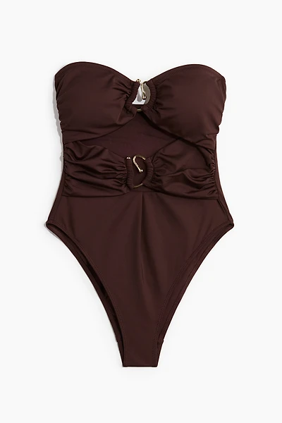 Padded-Cup Bandeau Swimsuit