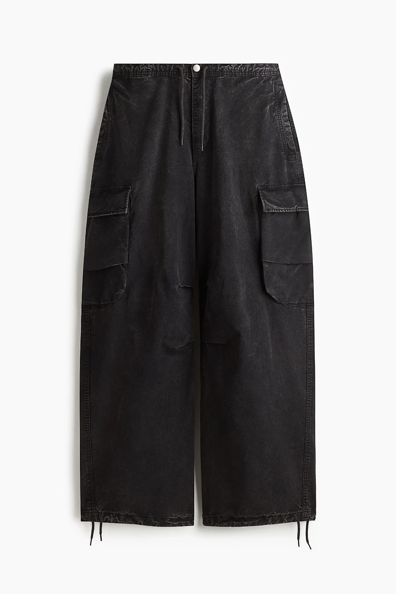 Loose-Fit Washed Cargo Pants